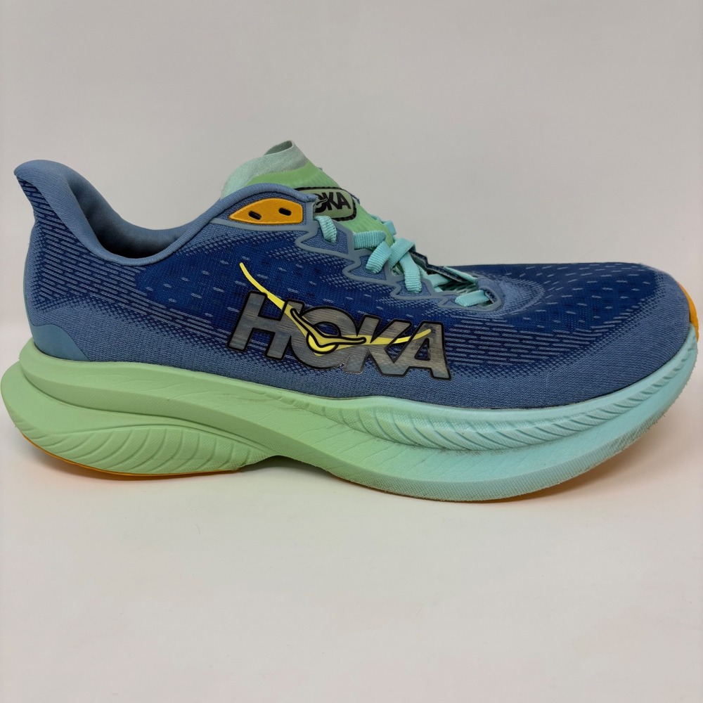 Hoka Mach 6 Mens Size 9.5 2E Wide Blue Green Running Shoes (1147833-DDW)